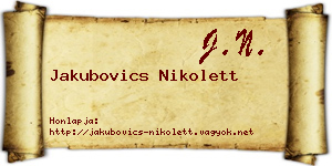 Jakubovics Nikolett névjegykártya