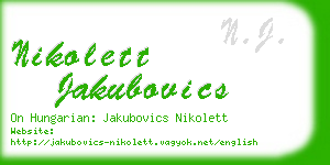 nikolett jakubovics business card